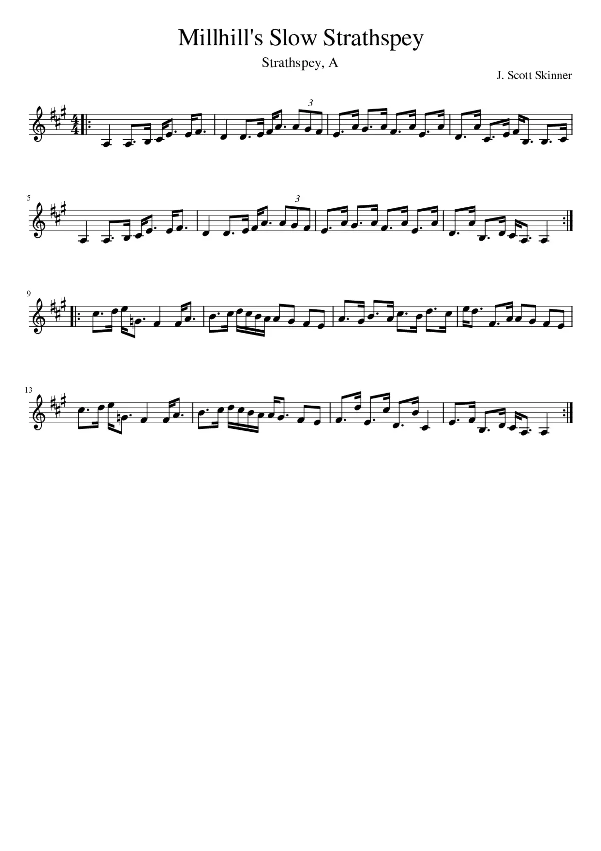 Millhill's Slow Strathspey - Page 1