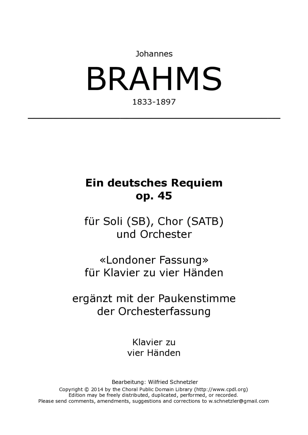 Ein deutsches Requiem, Op. 45 - Page 1