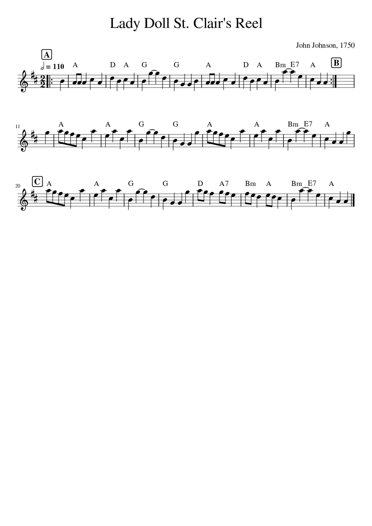 Lady Doll St. Clair's Reel - Page 1