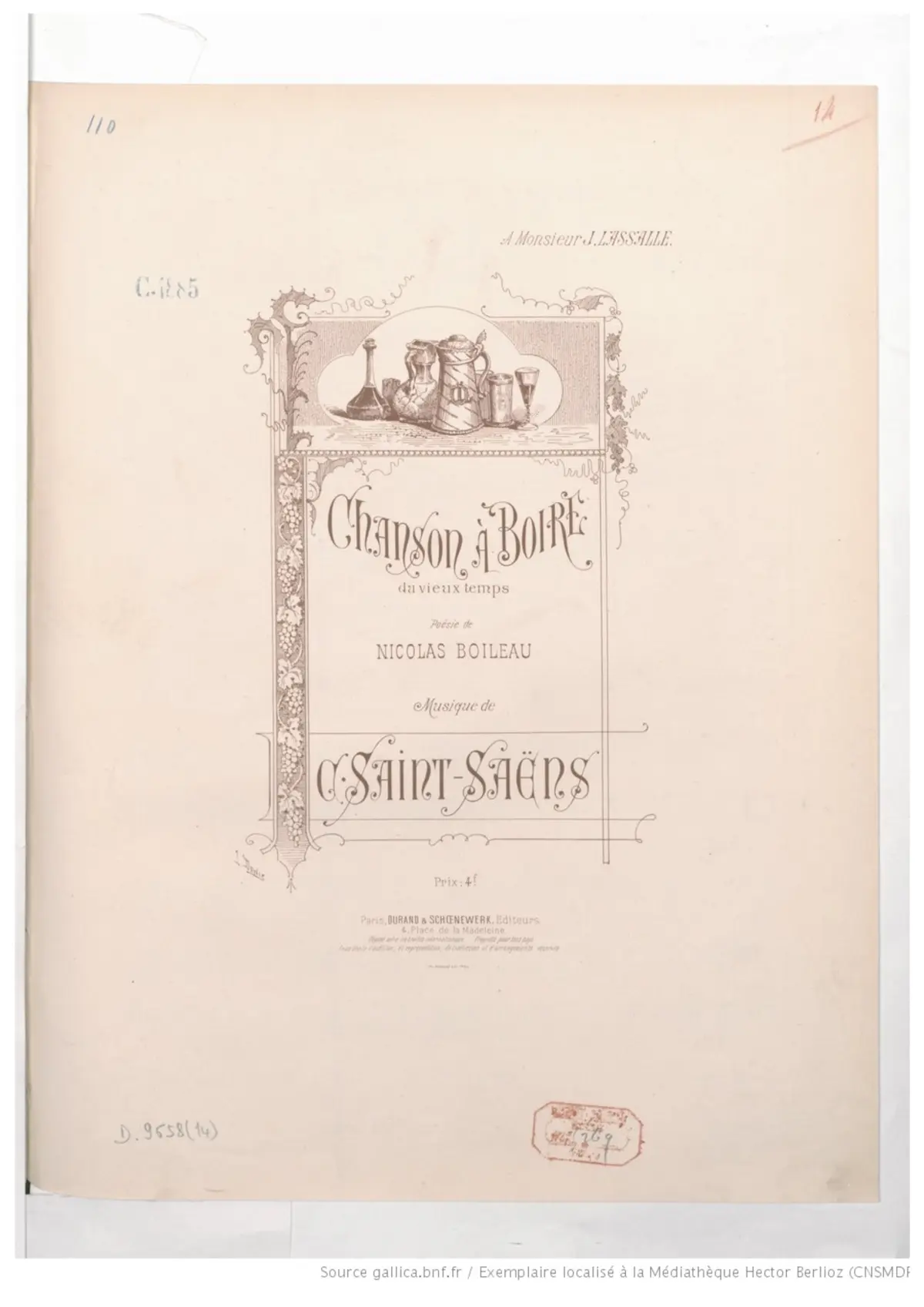 Chanson à boire du vieux temps - Page 1