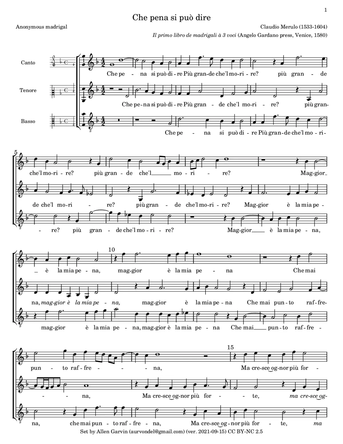 Che pena si può dire - Page 1