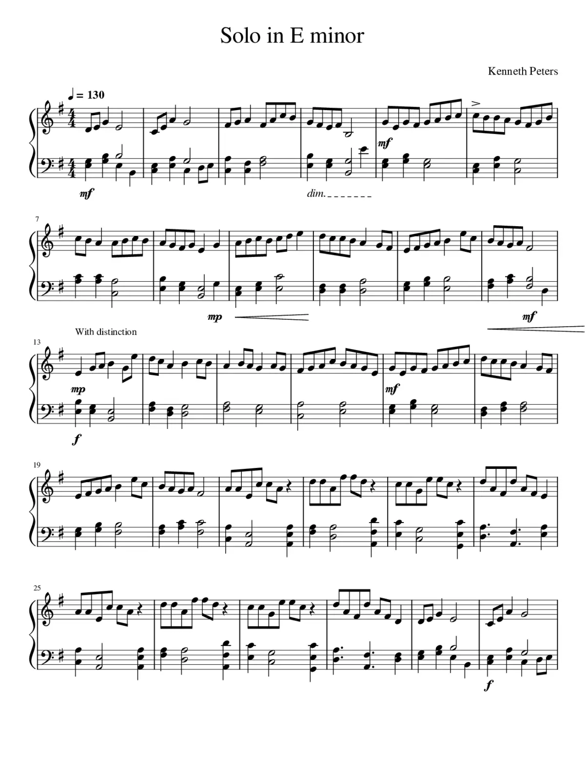 Solo in E minor - Page 1