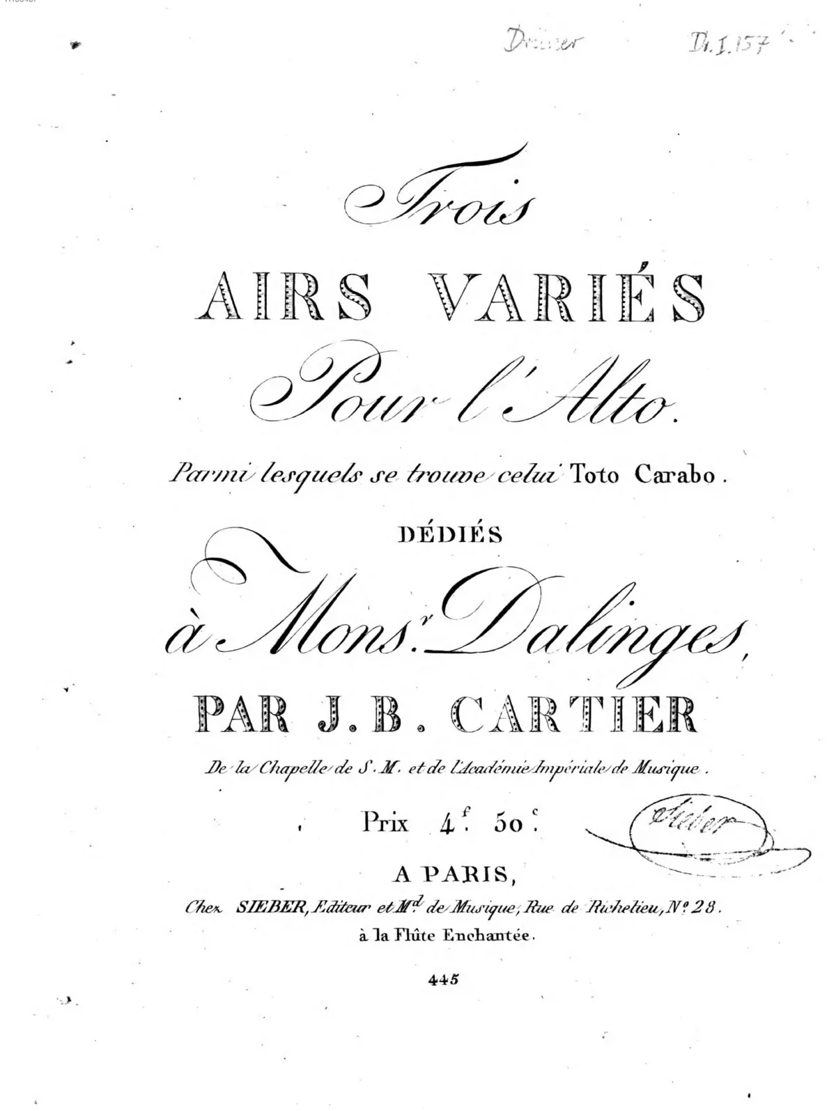 3 Airs Variés for Viola - Page 1