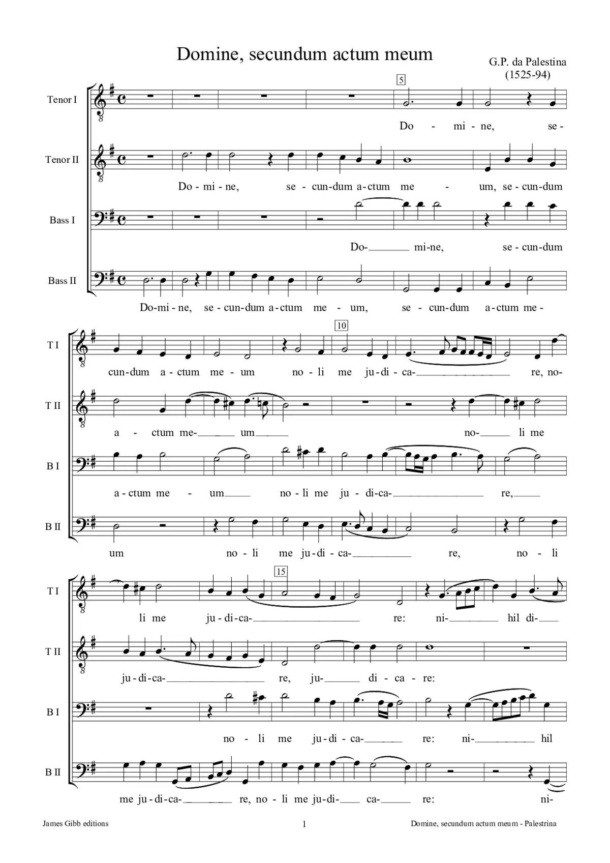 Domine, secundum actum meum a 4 - Page 1