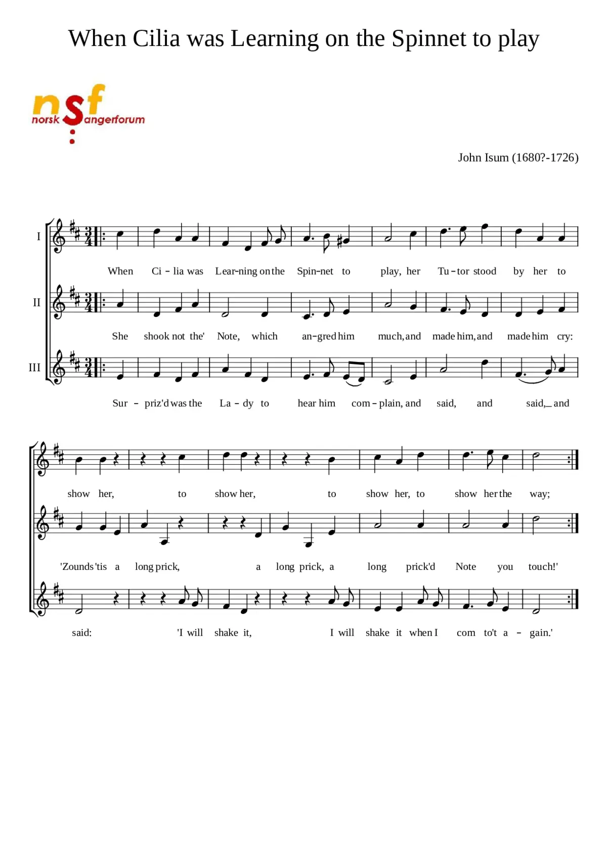 When Cilia was Learning on the Spinnet to play - Page 1