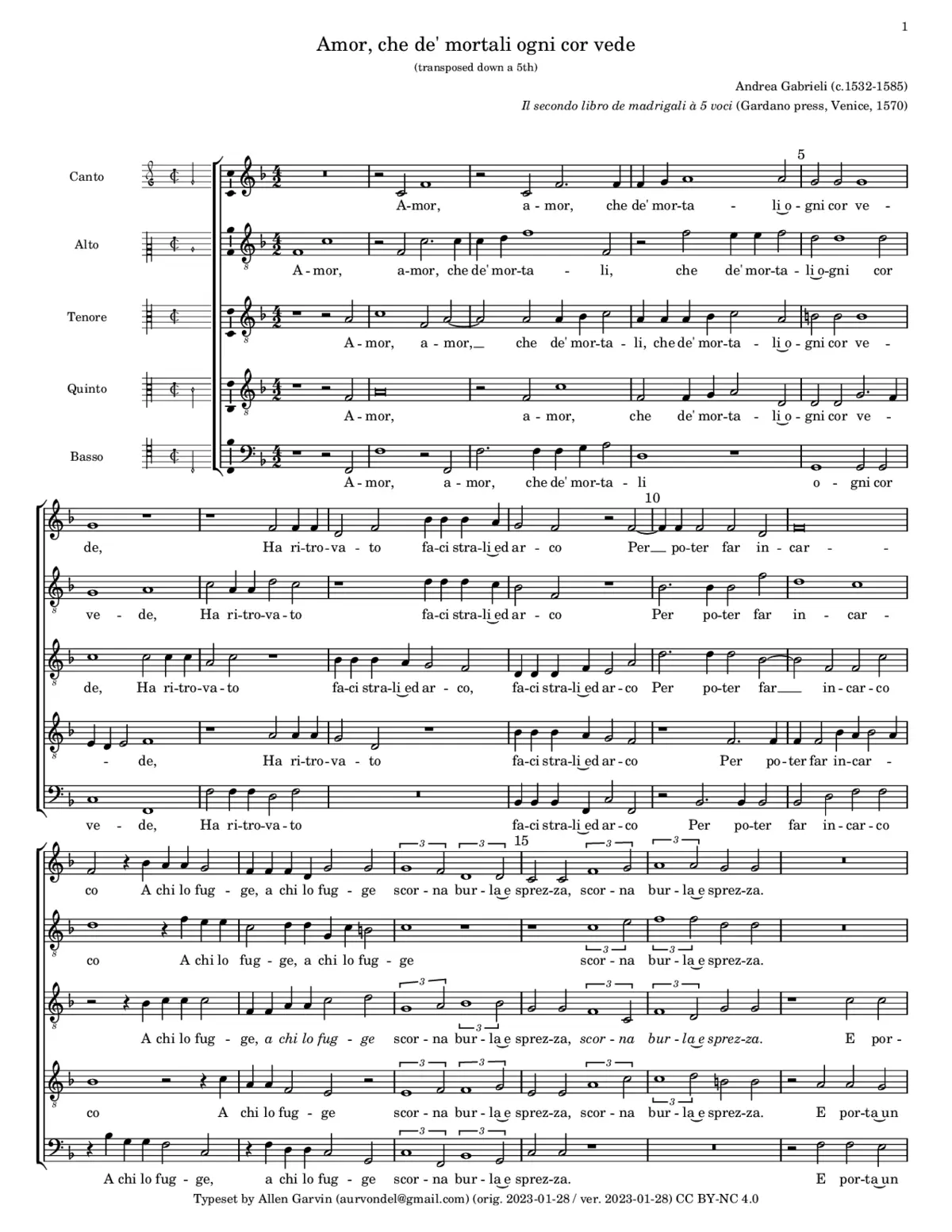 Amor, che de' mortali ogni cor vede - Page 1