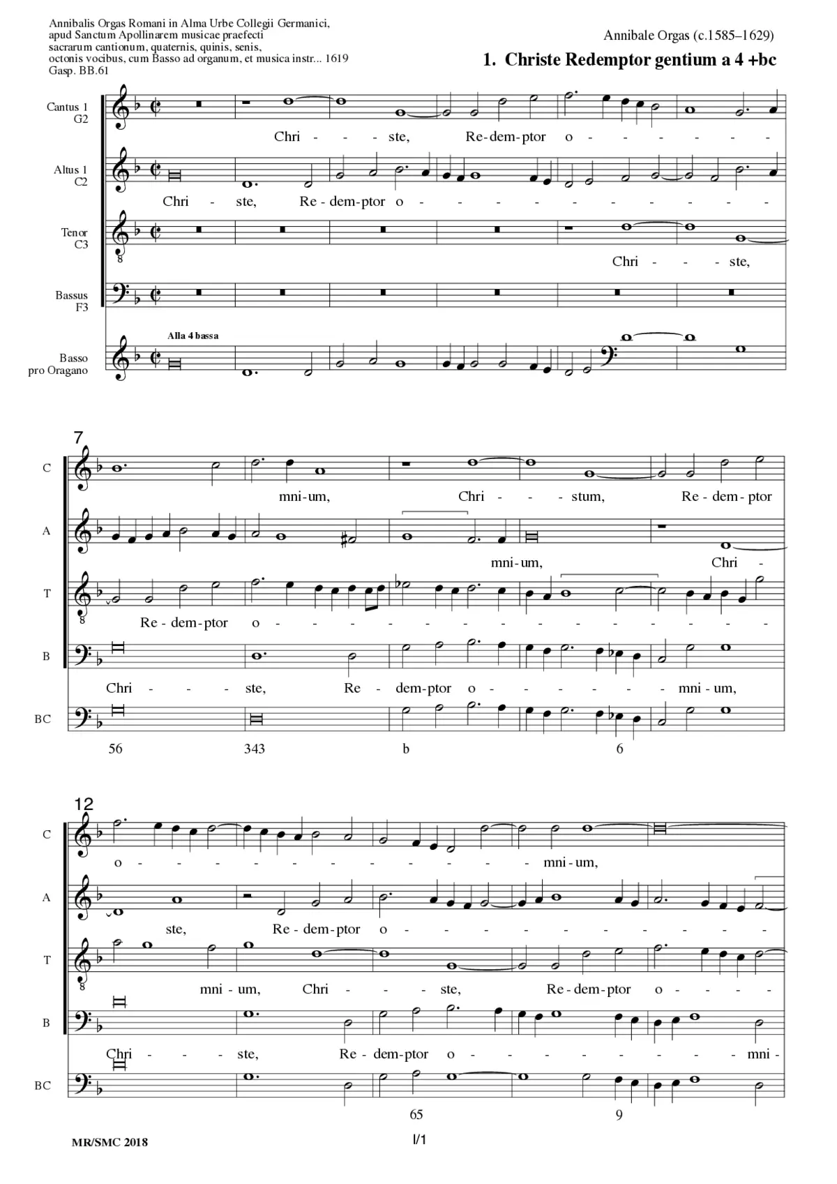 5 Motetten a 4 - Page 1