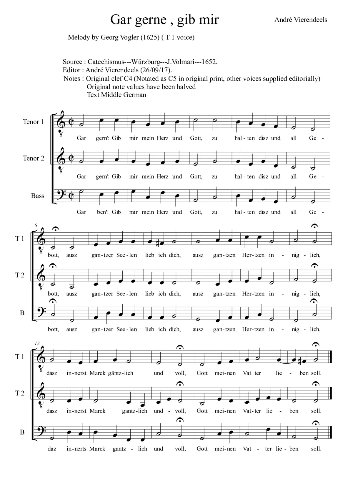 Gar gerne gib mir mein Herz und Gott - Page 1