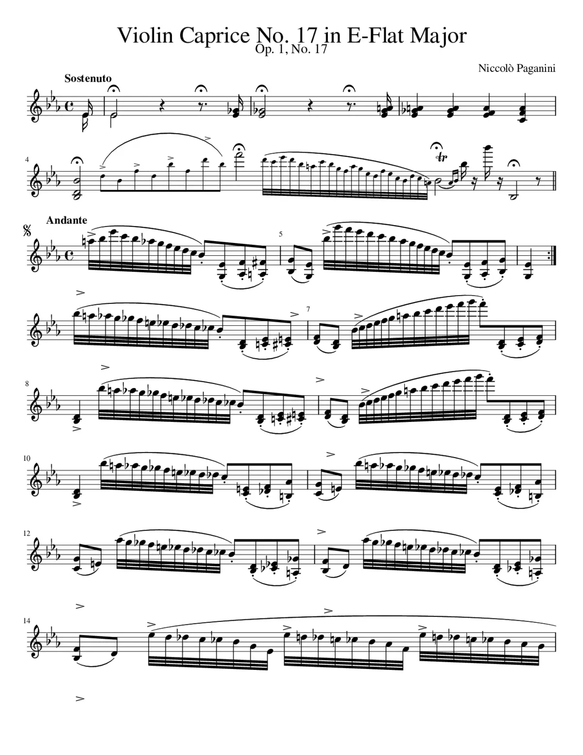24 Caprices for Solo Violin Op.1 - Page 1