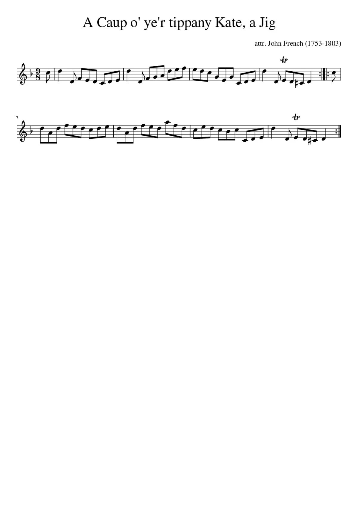 A Caup o' ye'r tippany Kate a Jig - Page 1