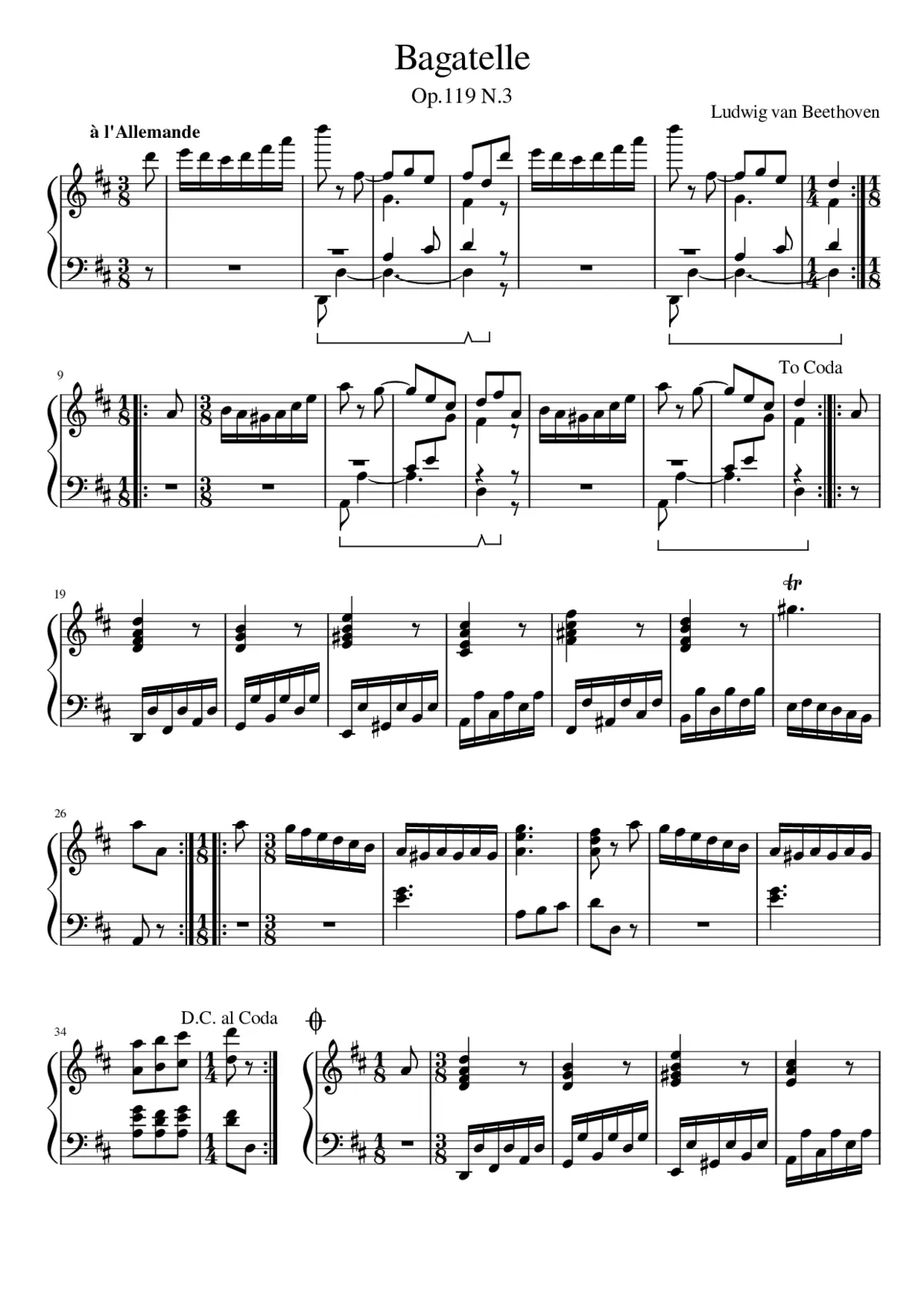 11 Bagatelles Op.119 - Page 1