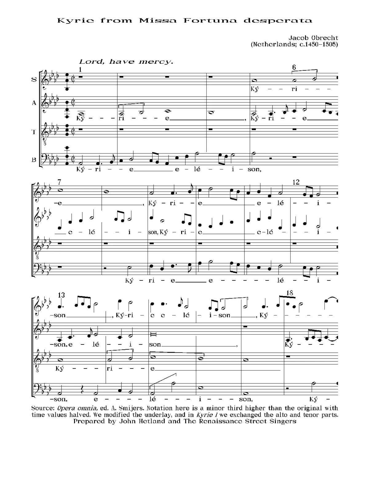 Missa Fortuna desperata a 4 - Page 1