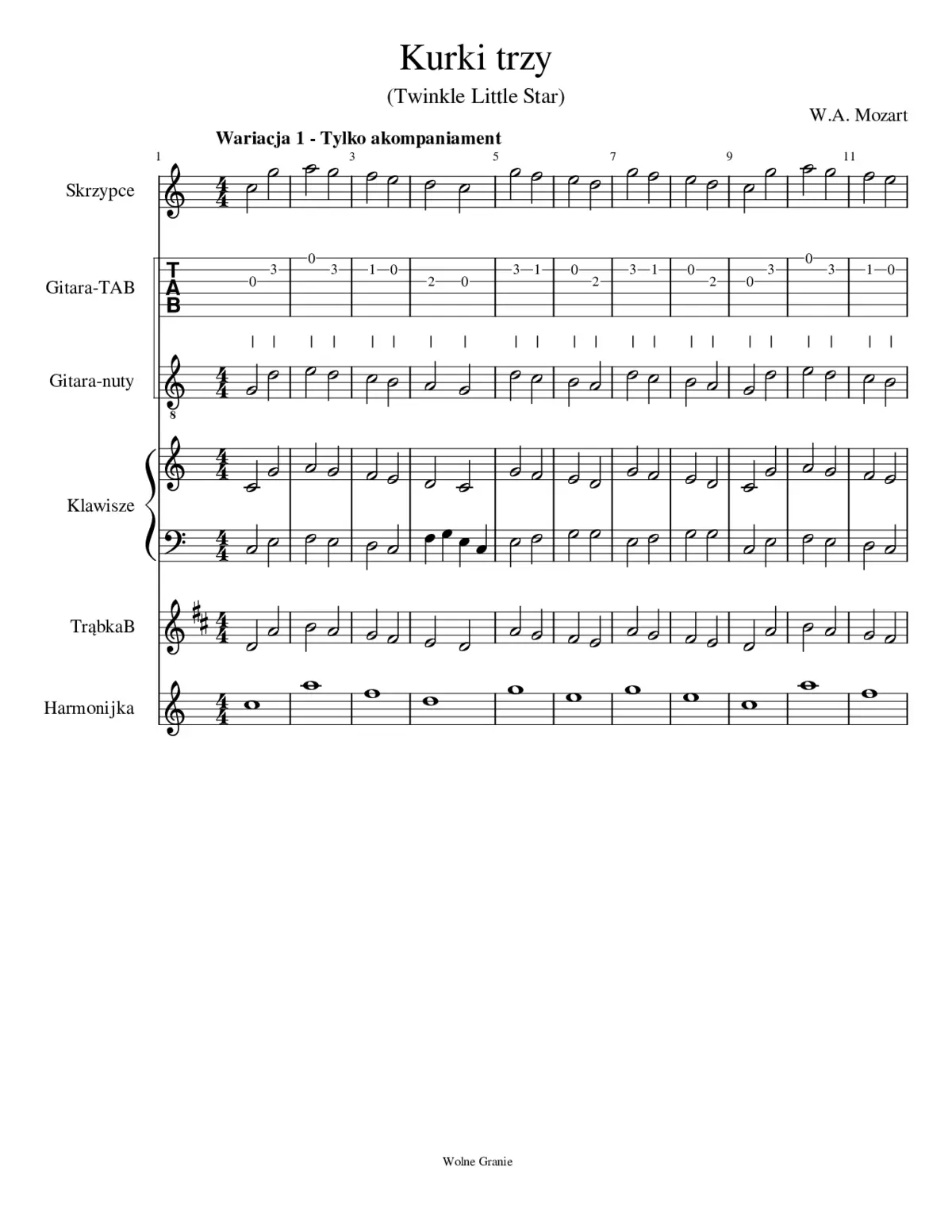 Kurki trzy (Twinkle Little Star) - VX - Page 1