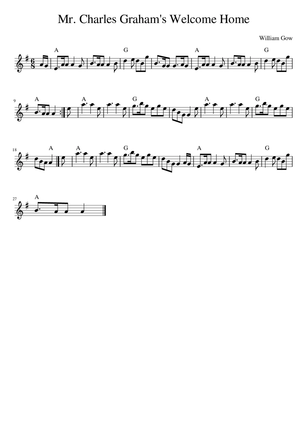 Mr. Charles Graham's Welcome Home - Page 1