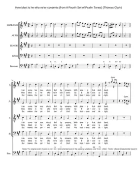 How blest is he who ne'er consents (from A Fourth Set of Psalm Tunes)