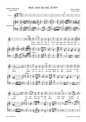 Hark, hark the lark, D889