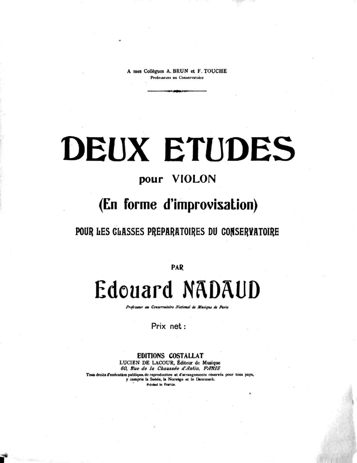 Deux Etudes - Page 1