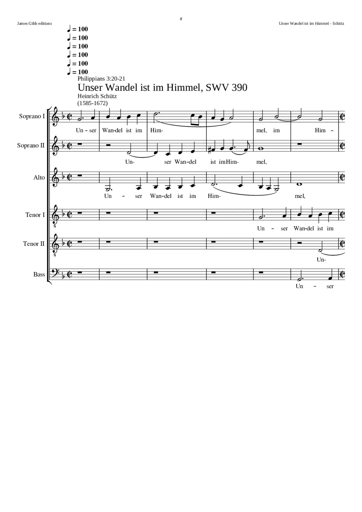 Unser Wandel ist im Himmel SWV 390 - Page 1