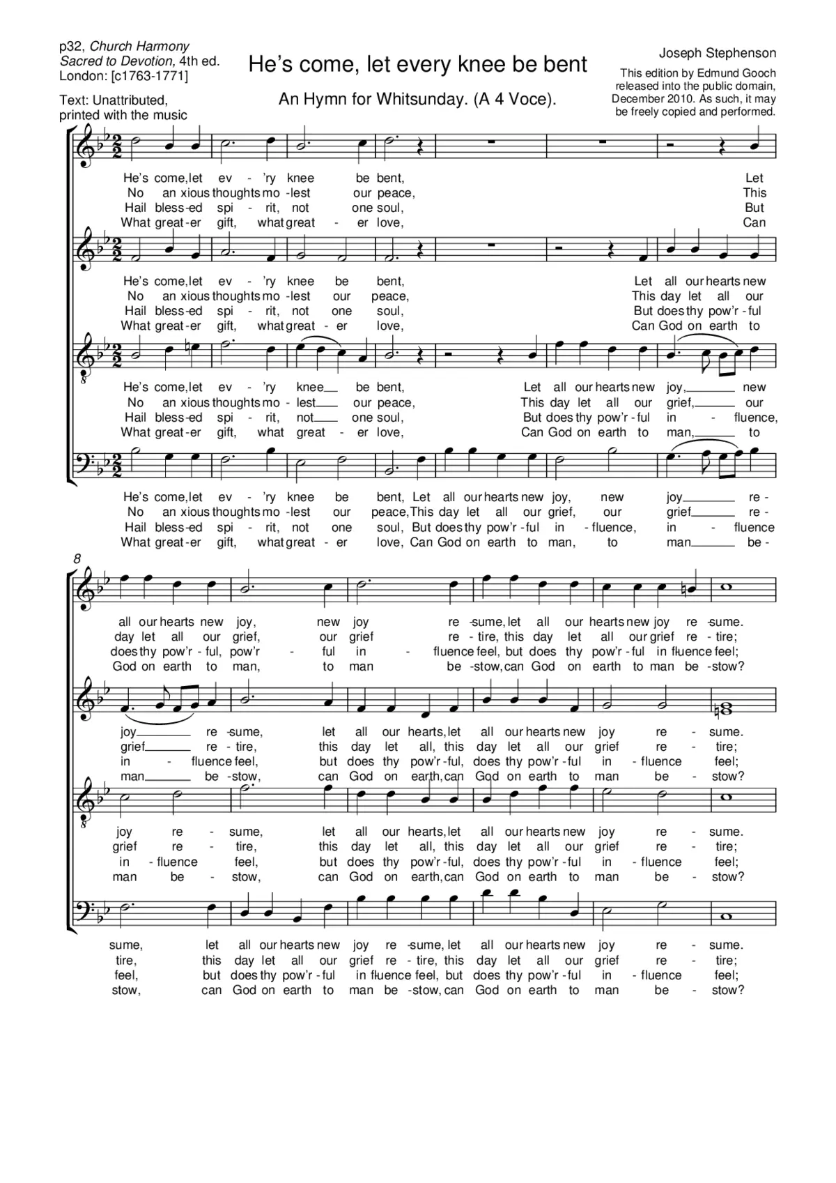 He's come, let every knee be bent - Page 1
