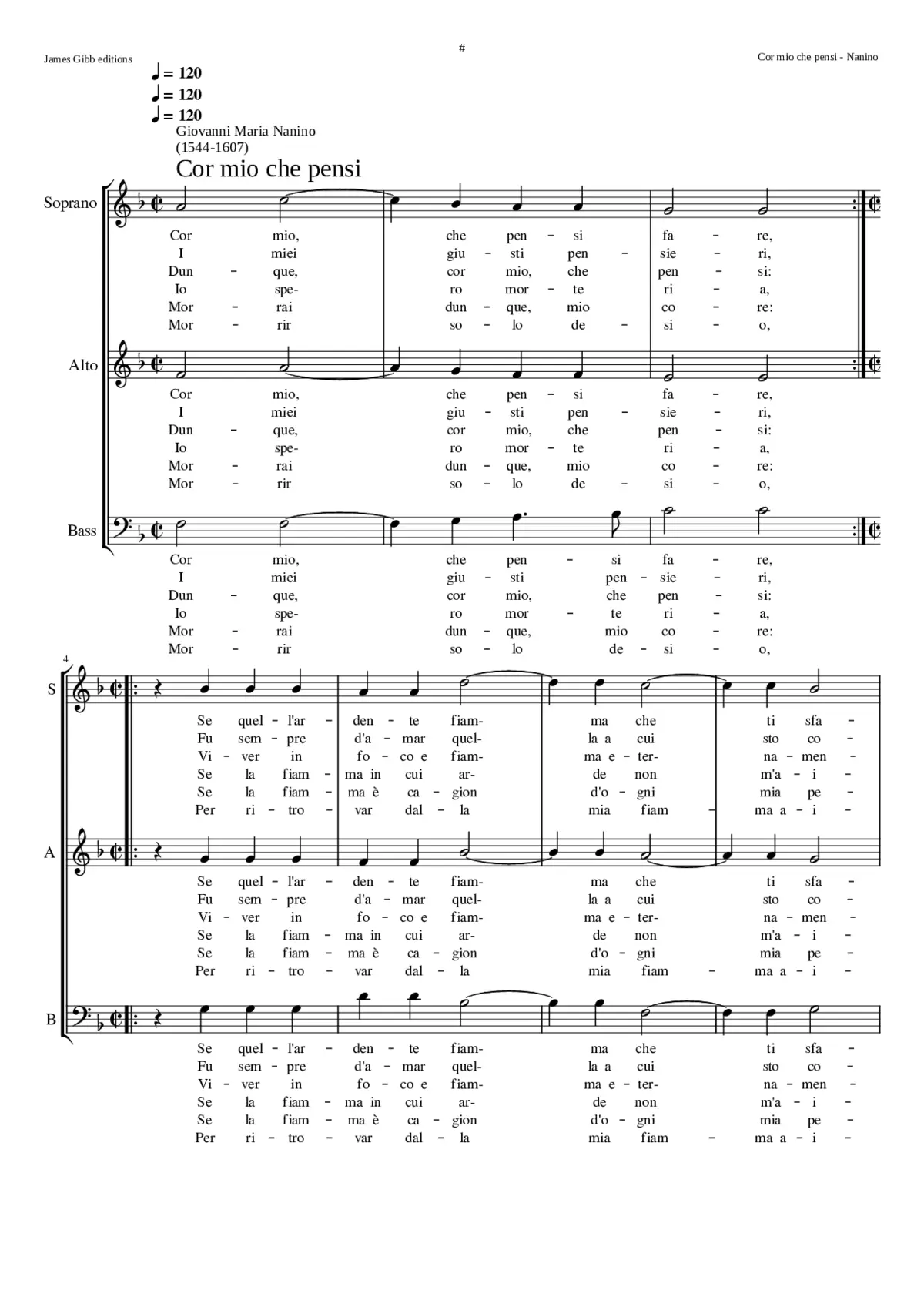 Cor mio che pensi - Page 1