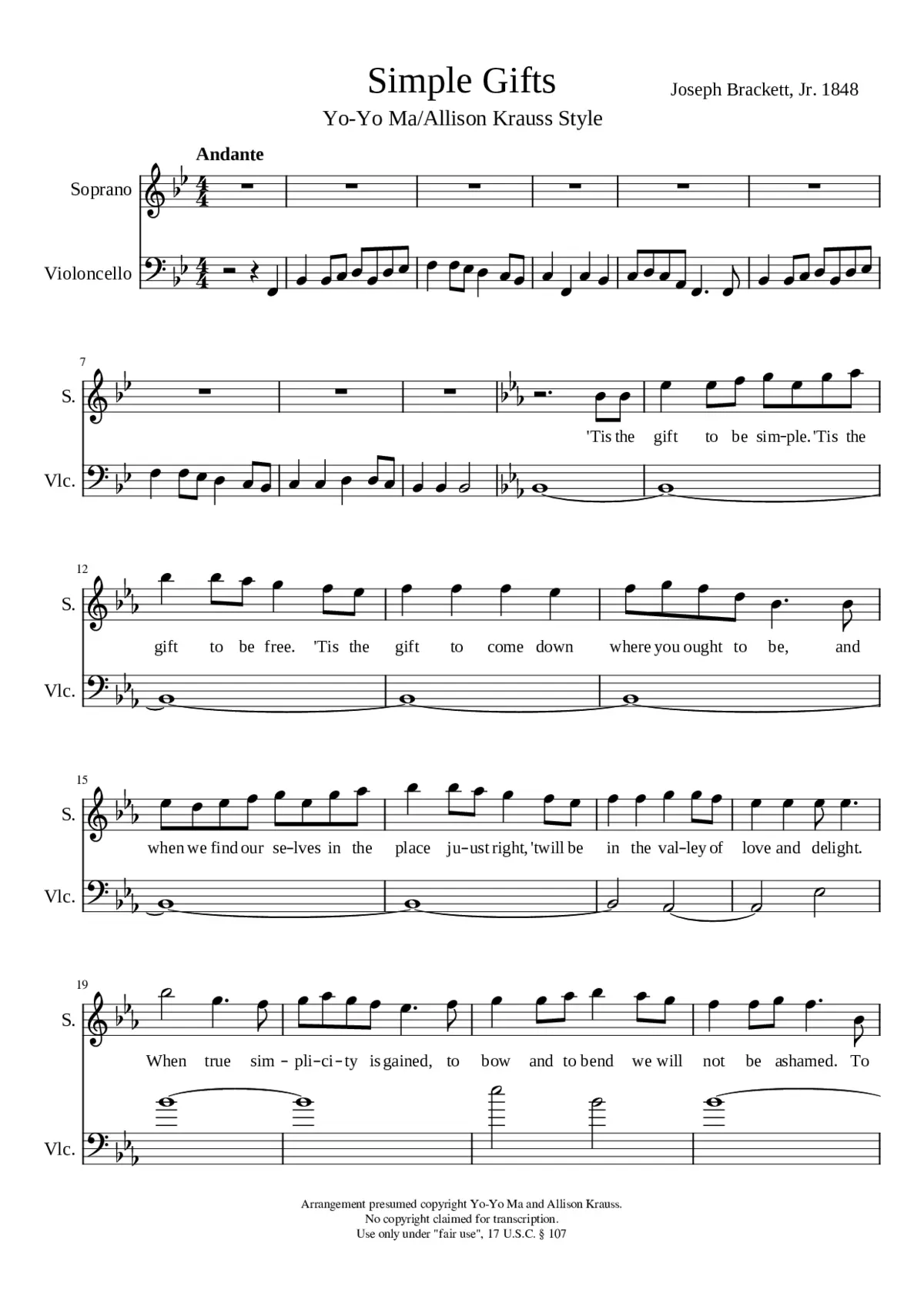 Simple Gifts - Page 1