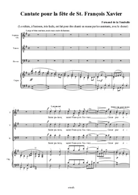 Cantate pour la fête de St. François Xavier