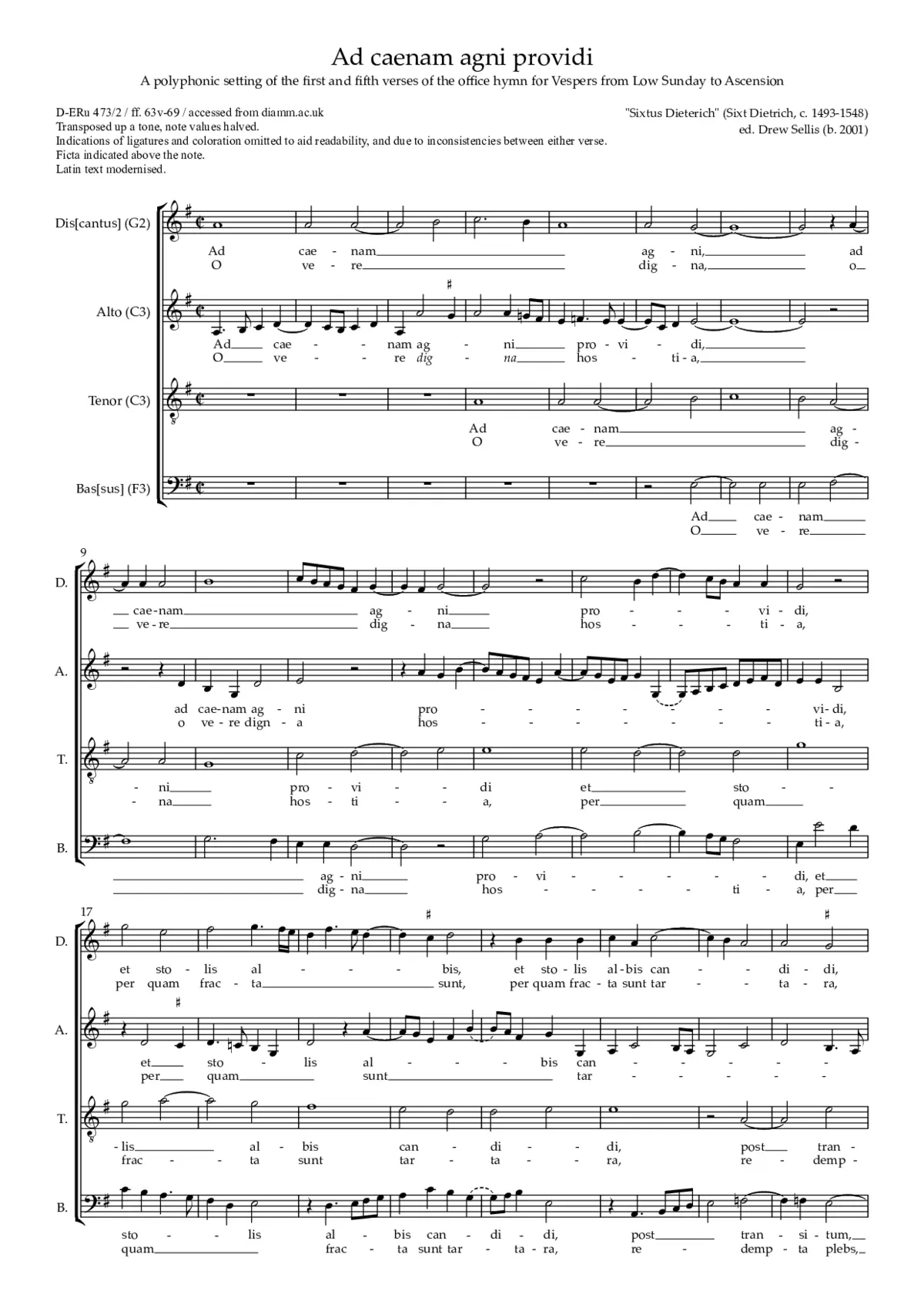 Ad caenam agni providi - Page 1