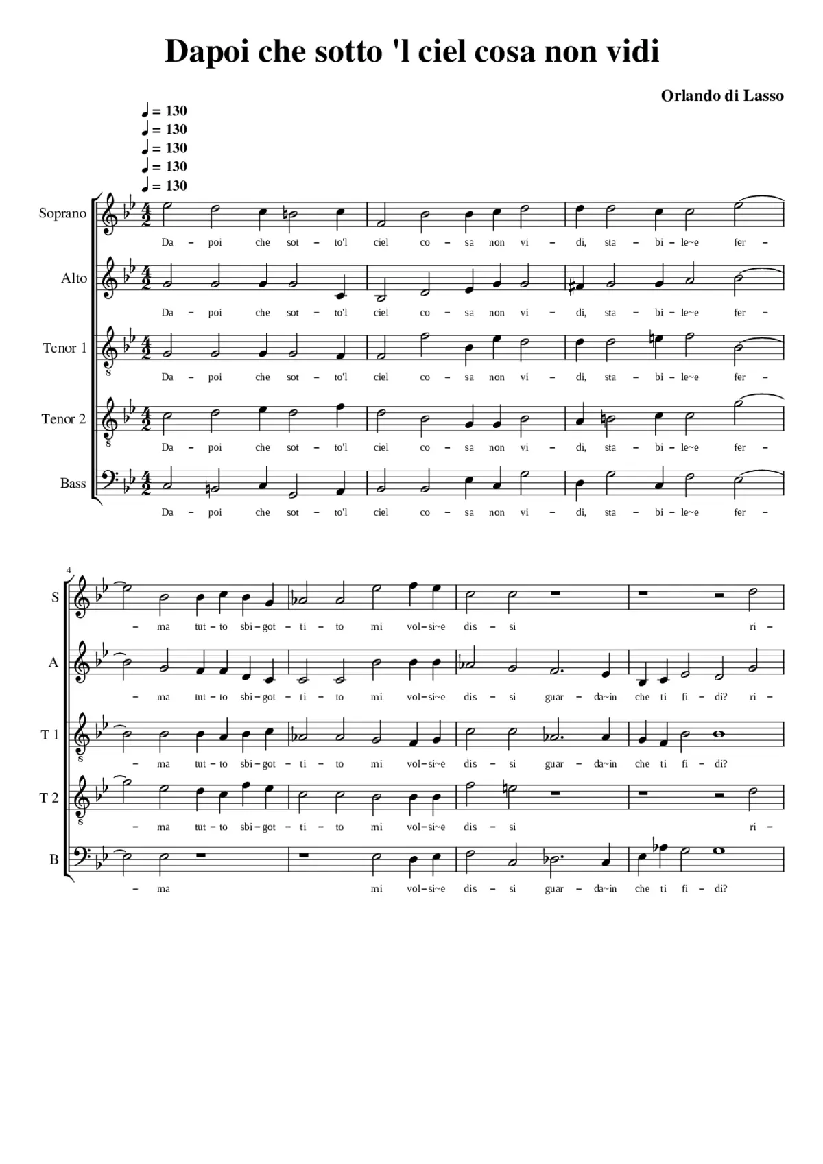 Dapoi che sotto'l ciel cosa non vidi - Page 1