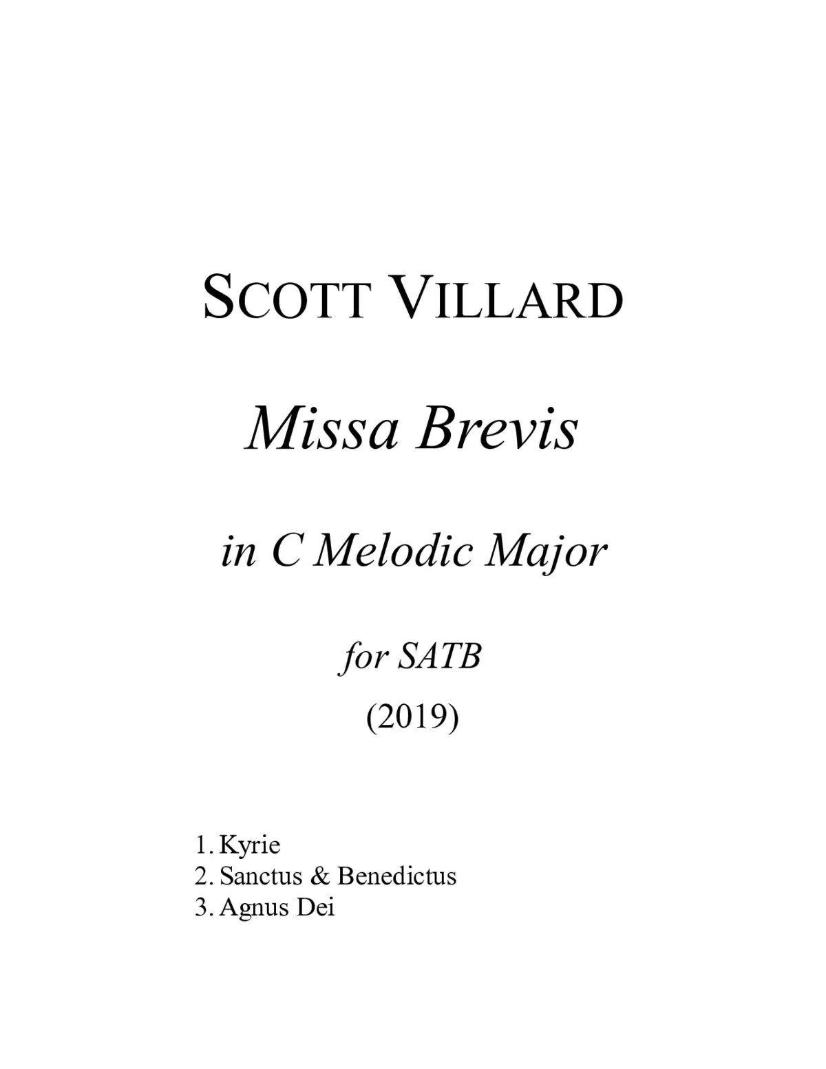 Missa Brevis in C Melodic Major (2019) - Page 1