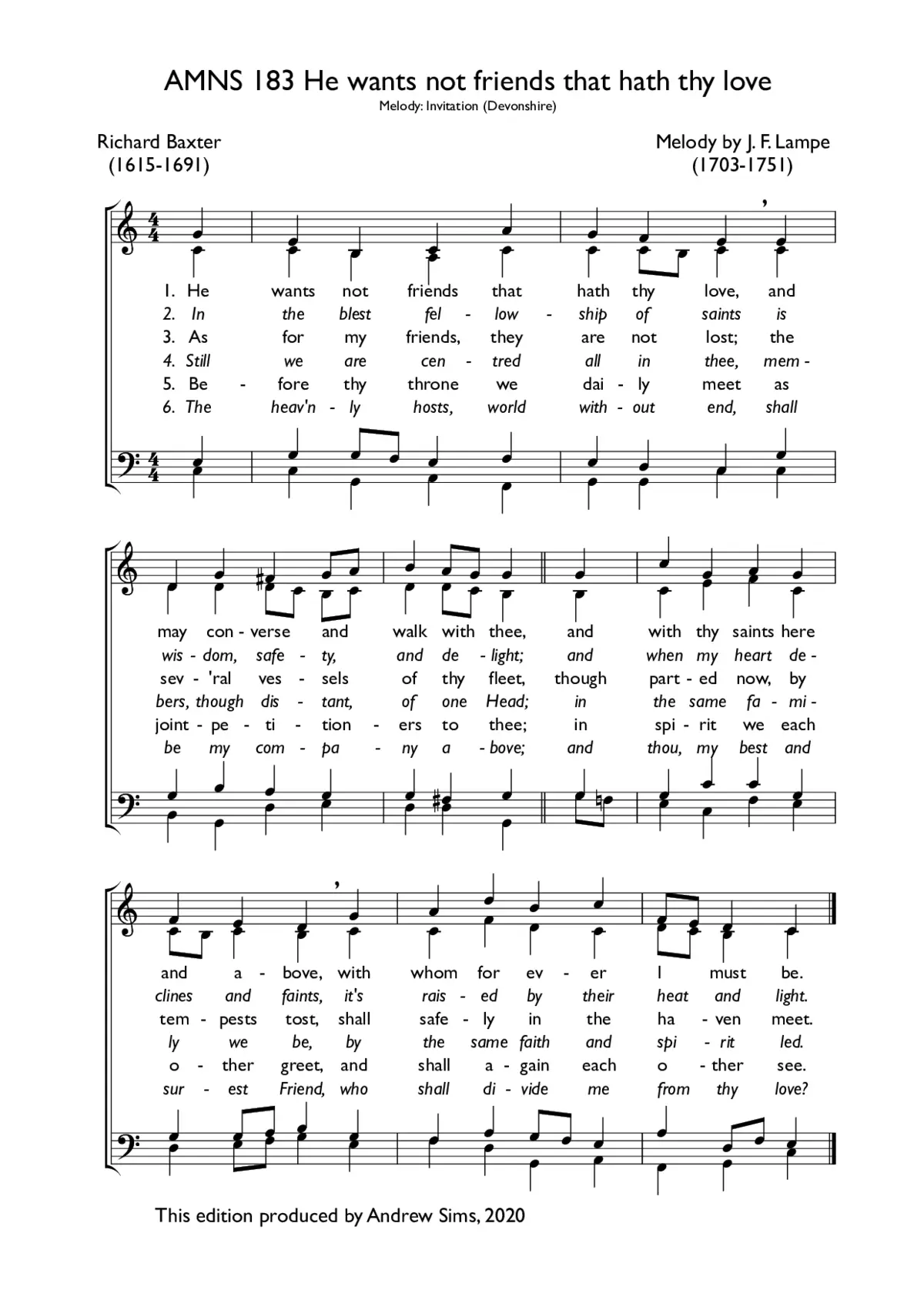 He wants not friends that hath thy love - Page 1