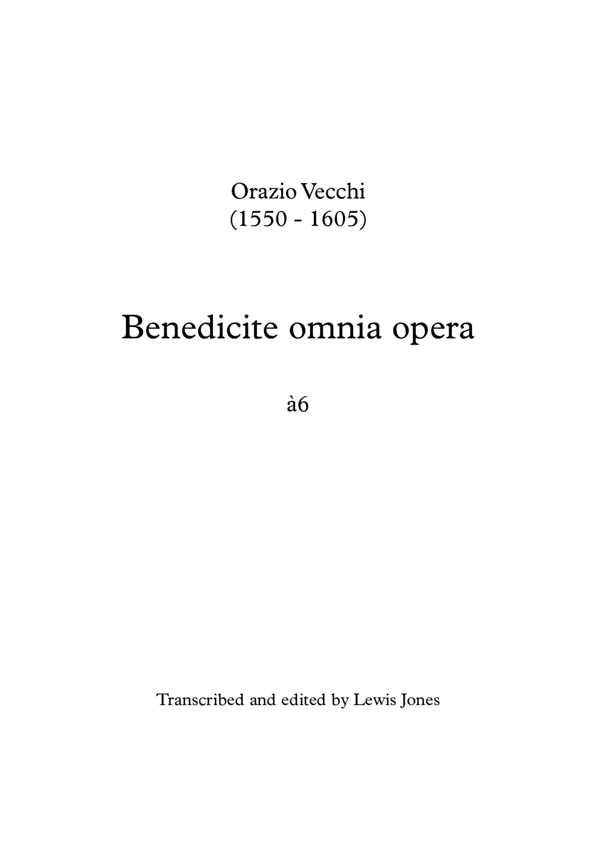 Benedicite omnia opera a 6 - Page 1
