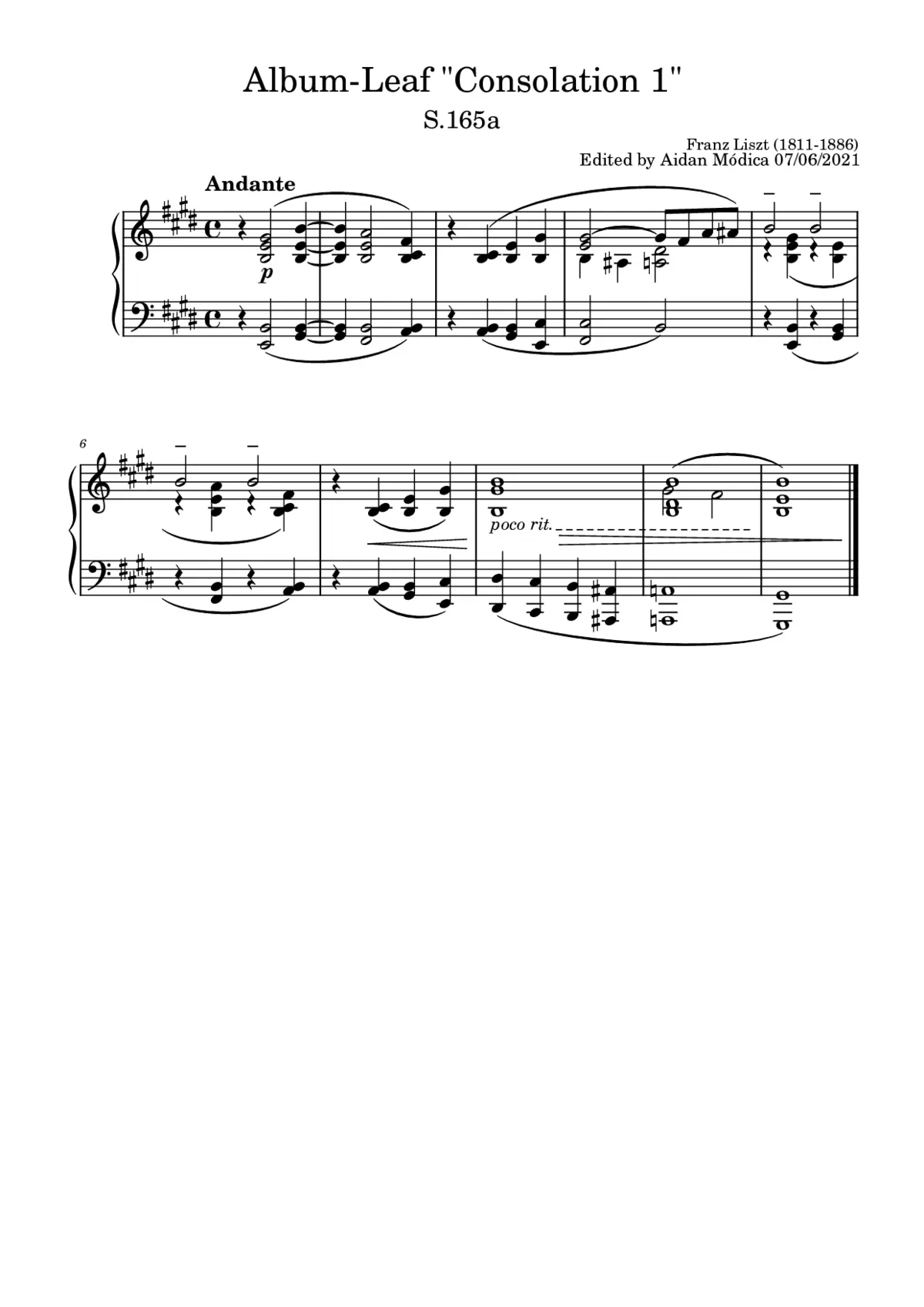 Album-Leaf 'Consolation 1' - Page 1