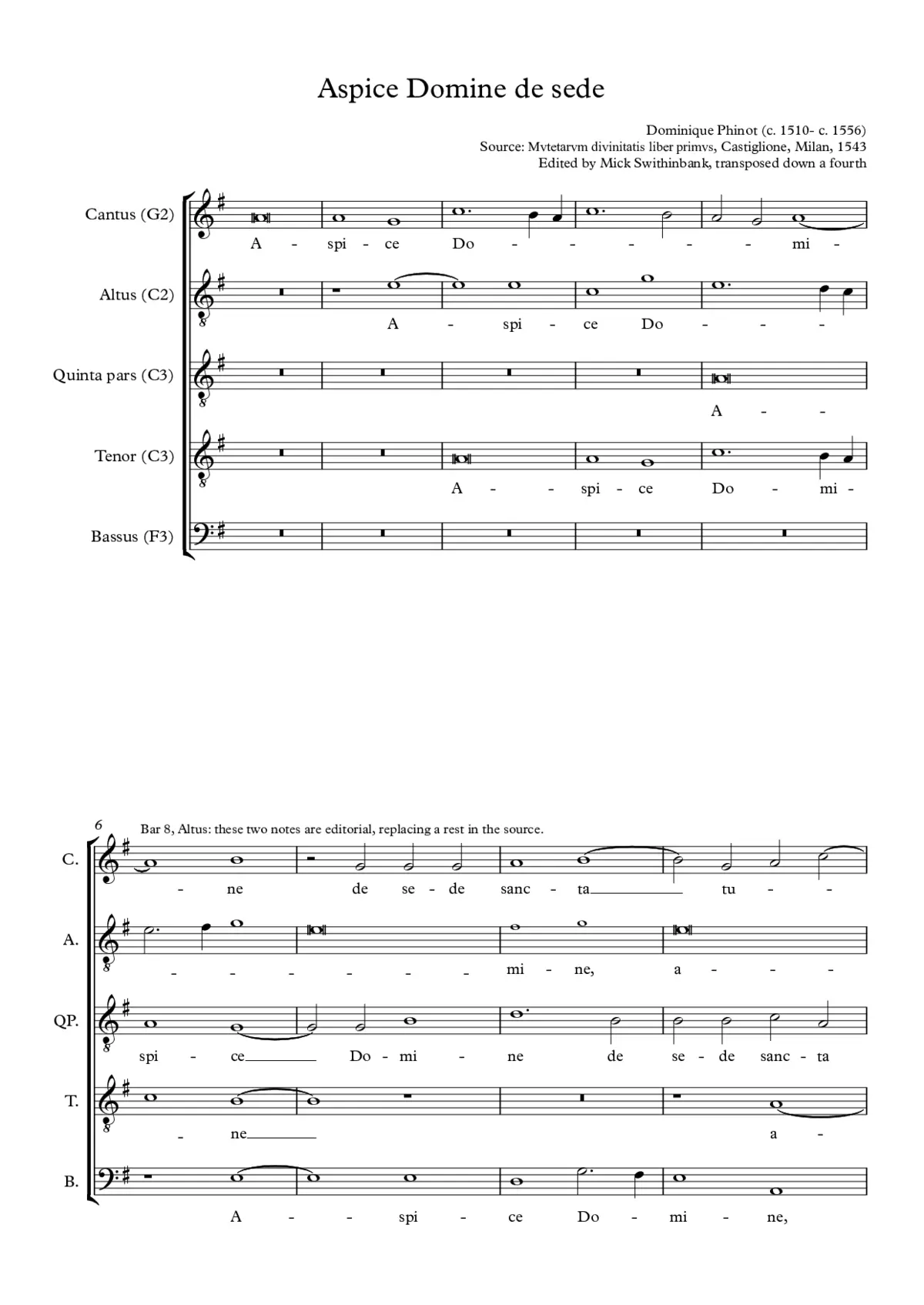 Aspice Domine de sede - Page 1