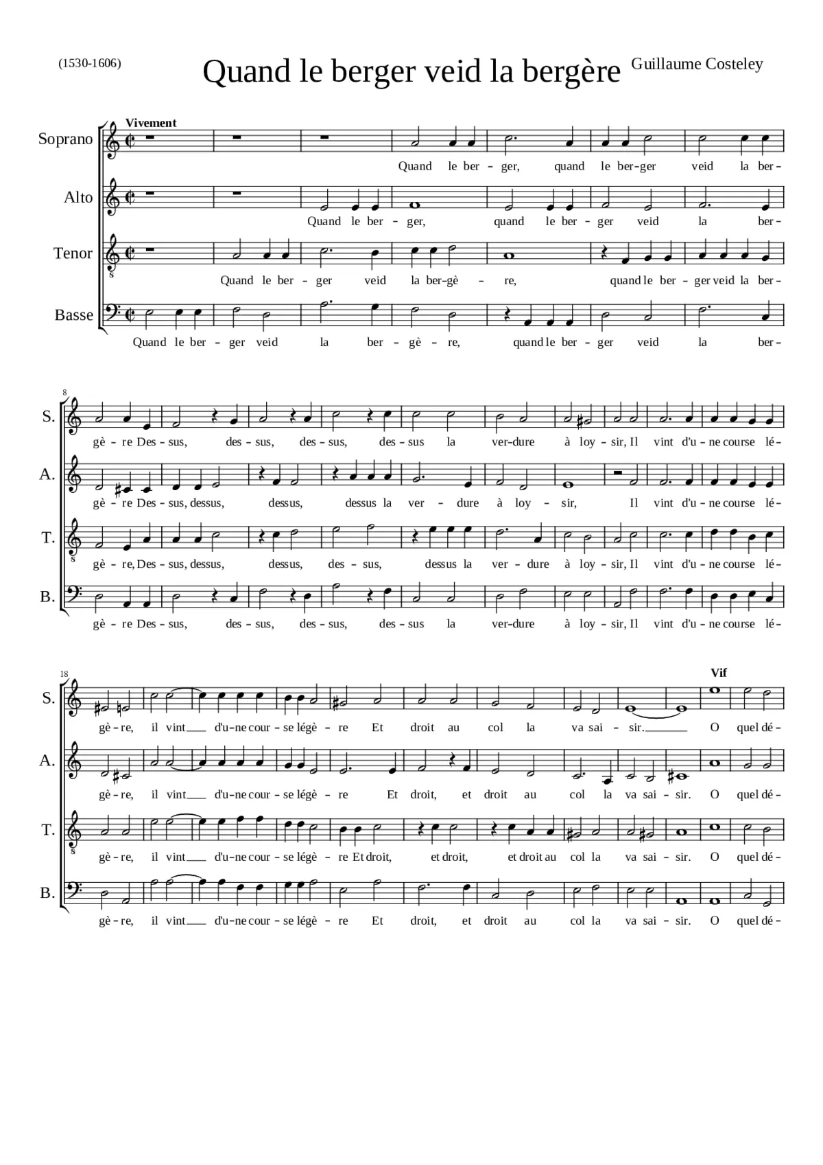 Quand le berger veid la bergère - Page 1