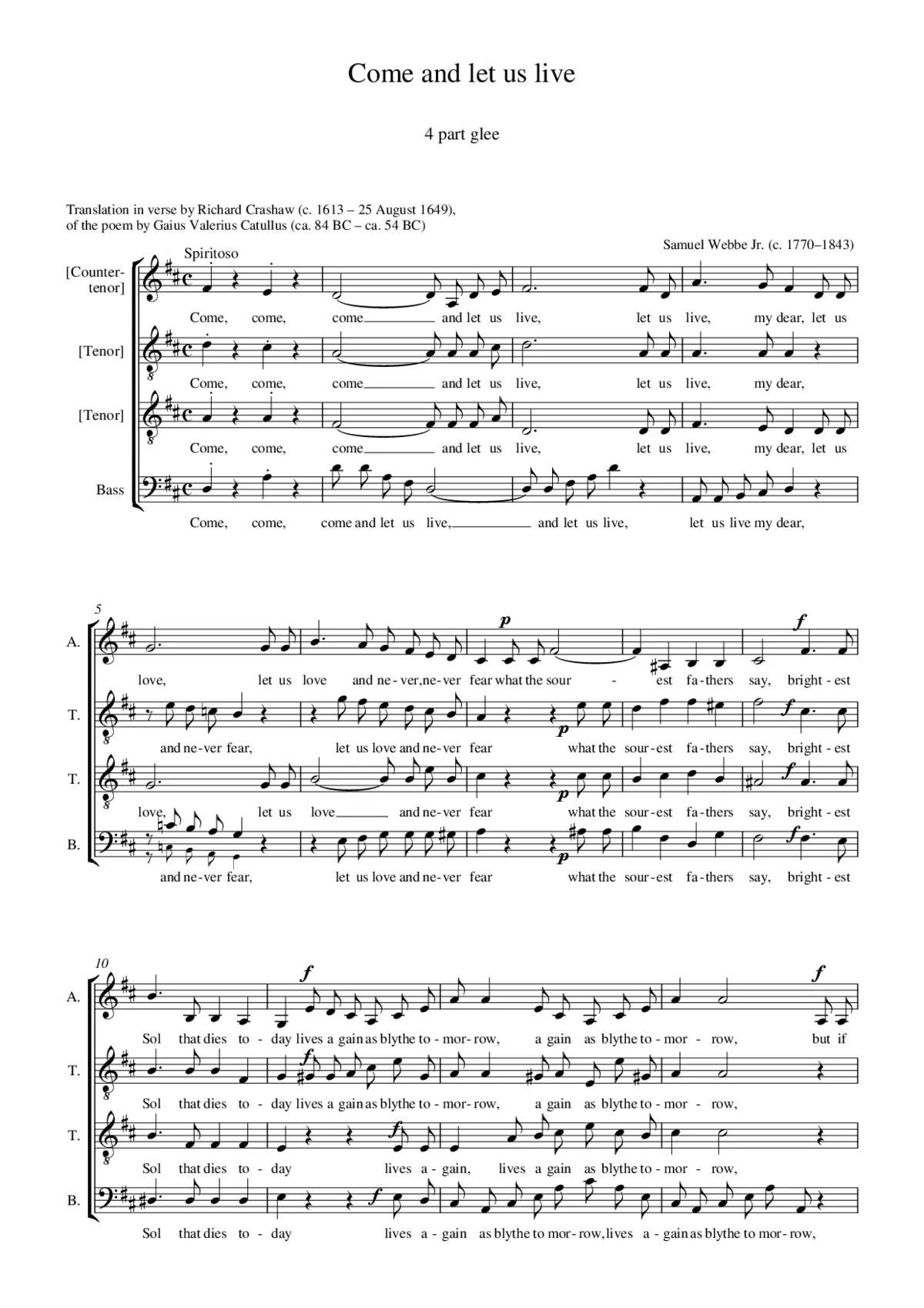 Come and let us live - Page 1