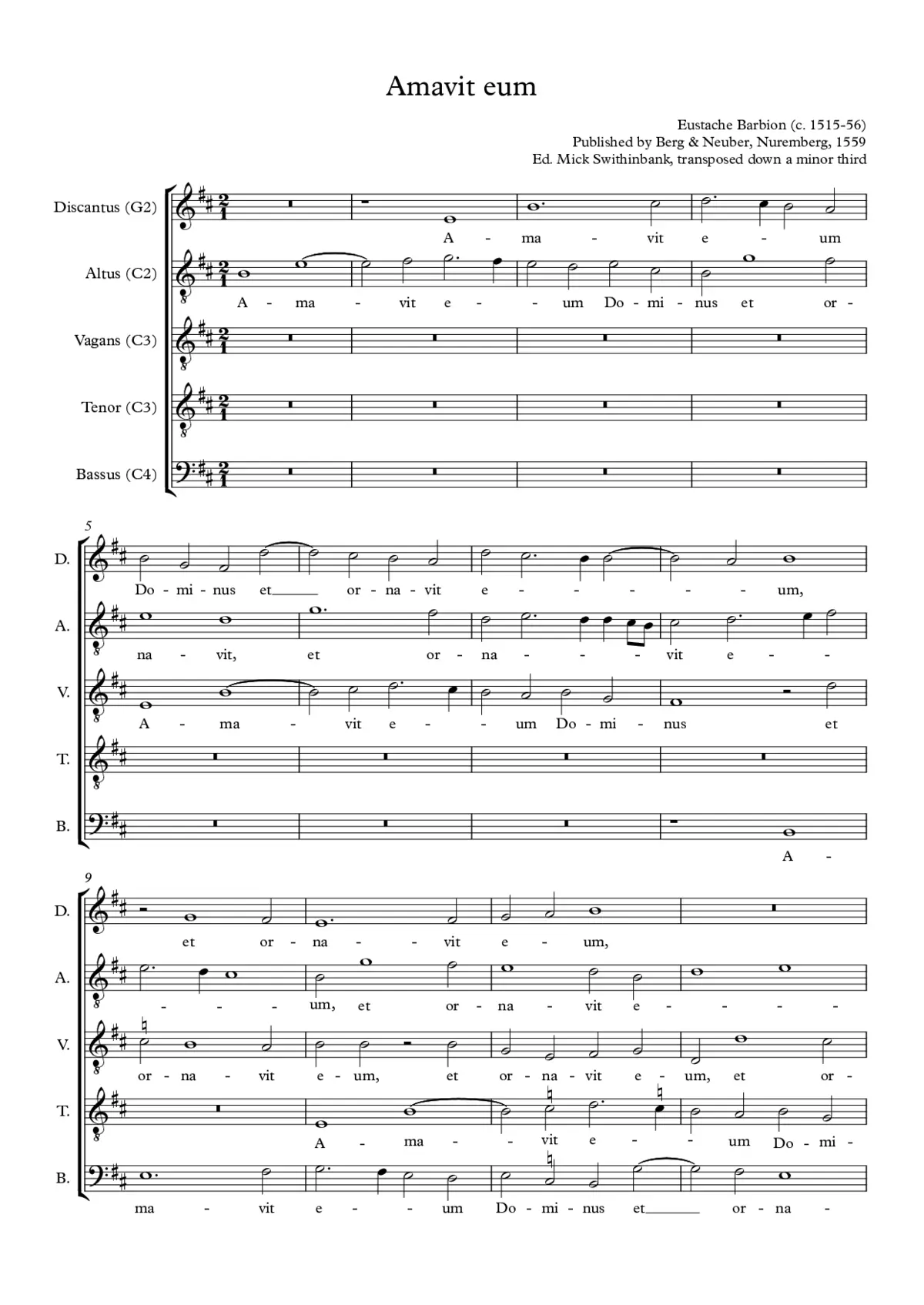 Amavit eum Dominus - Page 1