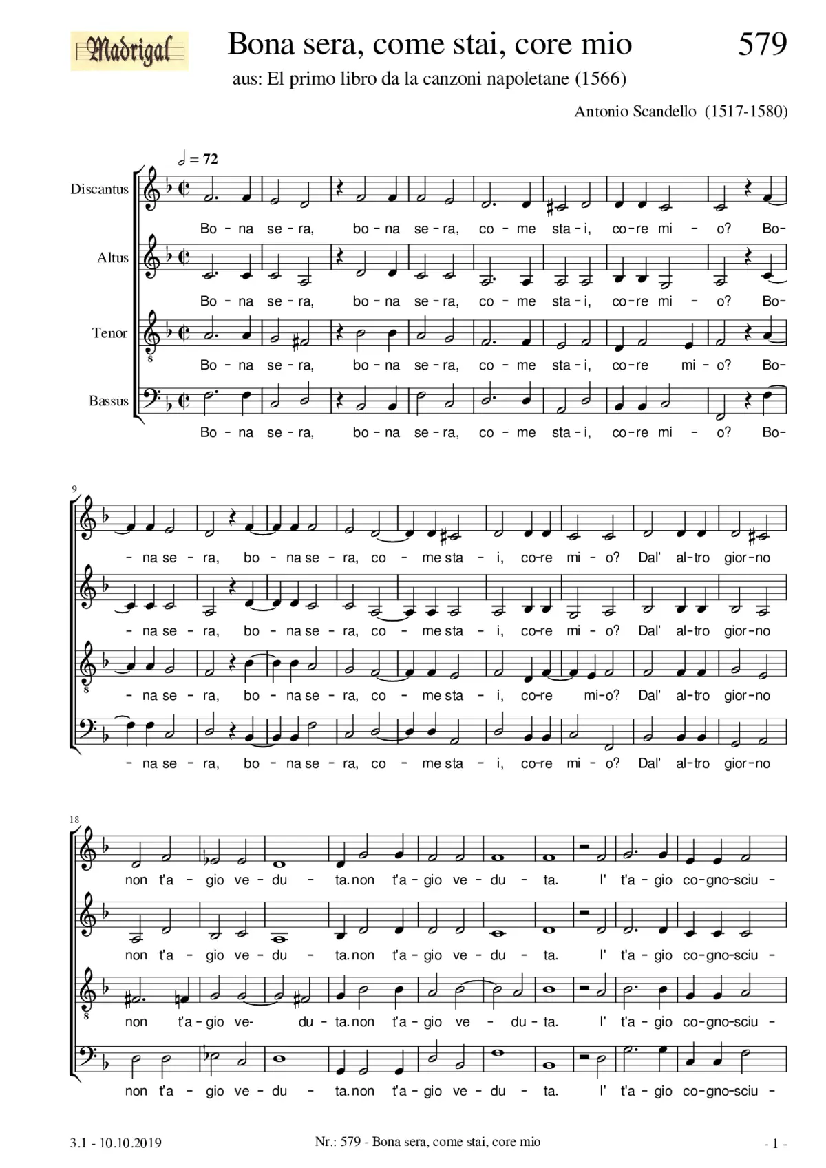 Bona sera come stai core mio - Page 1