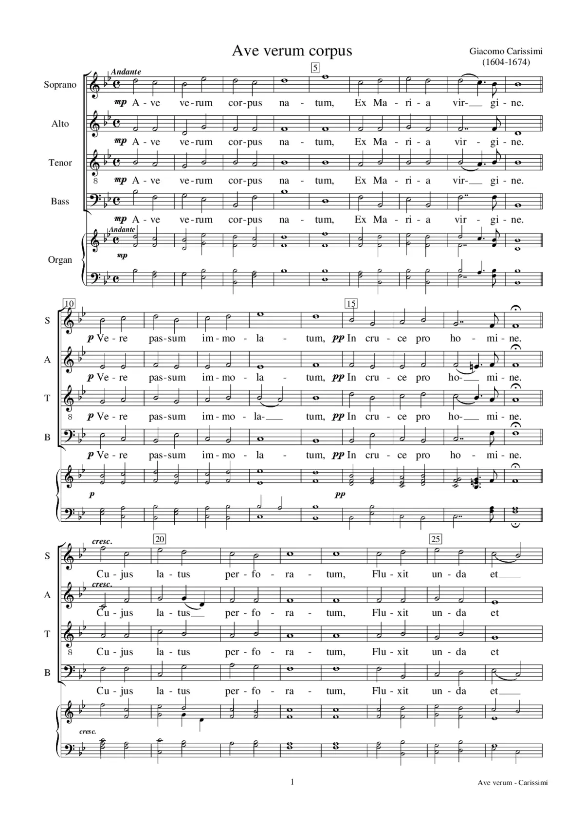 Ave verum corpus - Page 1