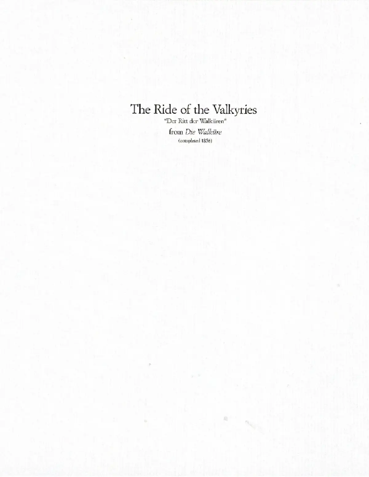Die Walküre ; The Valkyrie - Page 1