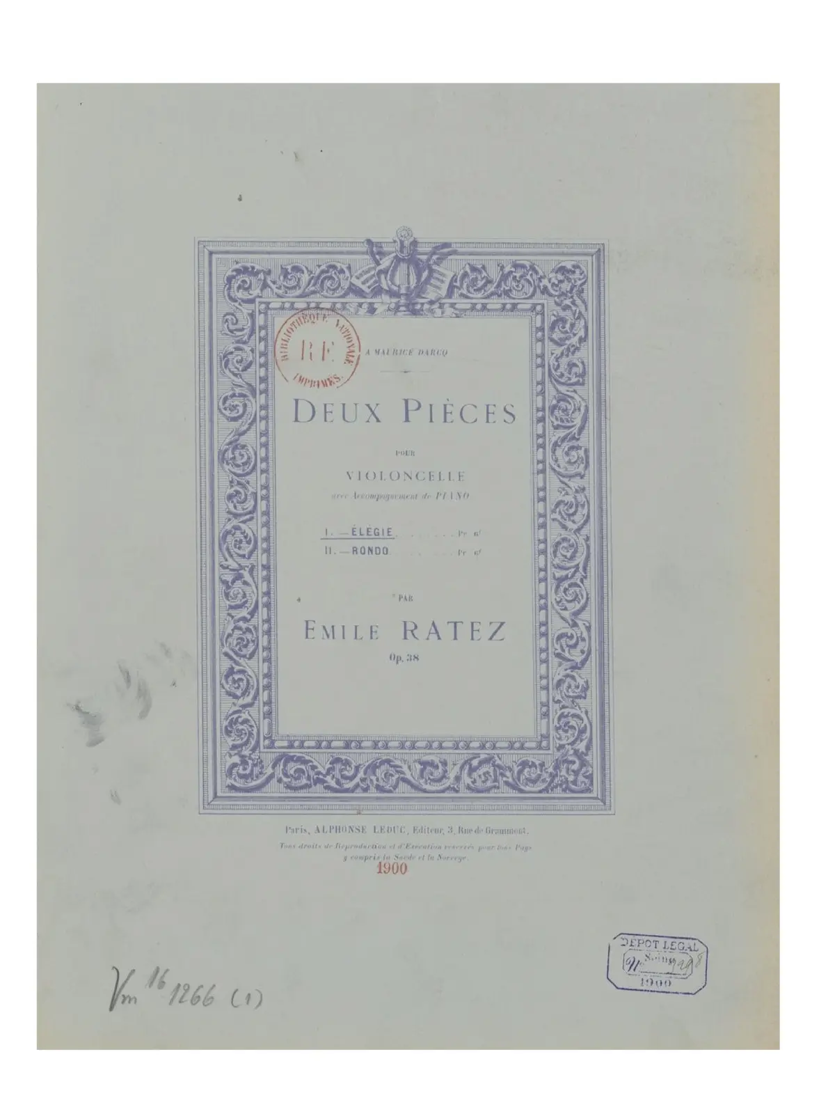 2 Pièces for cello - Page 1