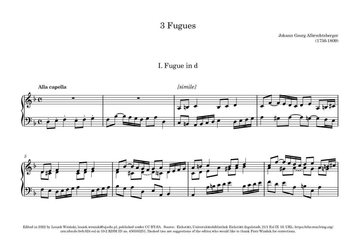 3 Fugues - Page 1