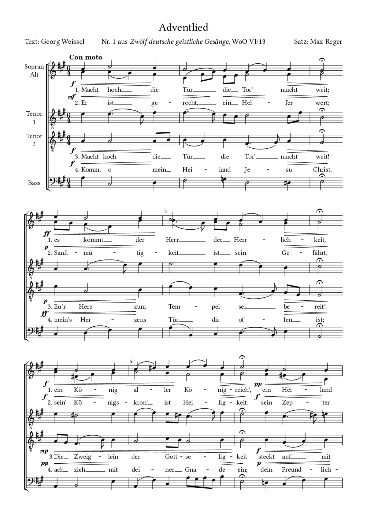 Adventlied (Macht hoch die Tür), WoO VI.13,1 - Page 1