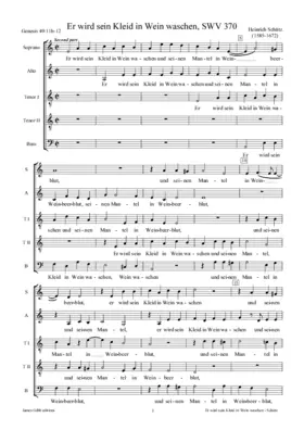 Er wird sein Kleid in Wein waschen, SWV 370