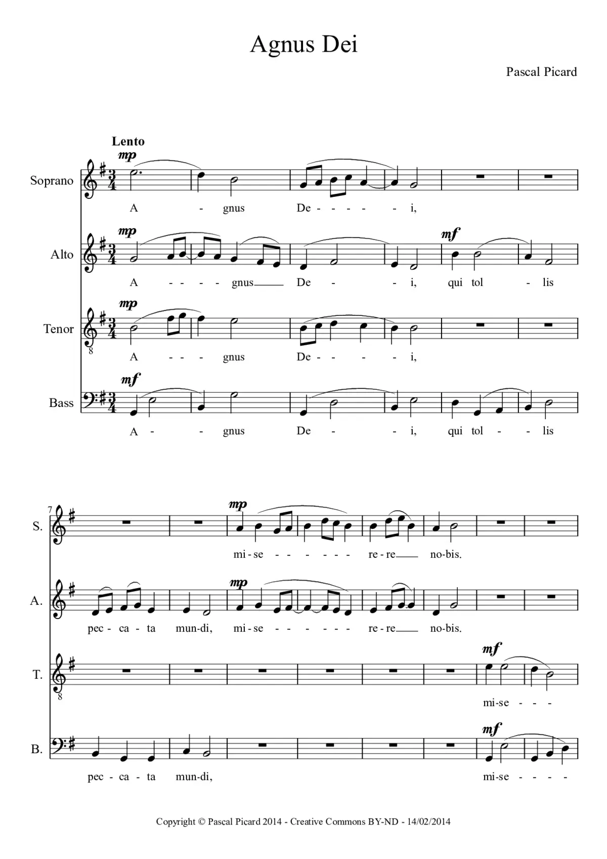 Agnus Dei - Page 1