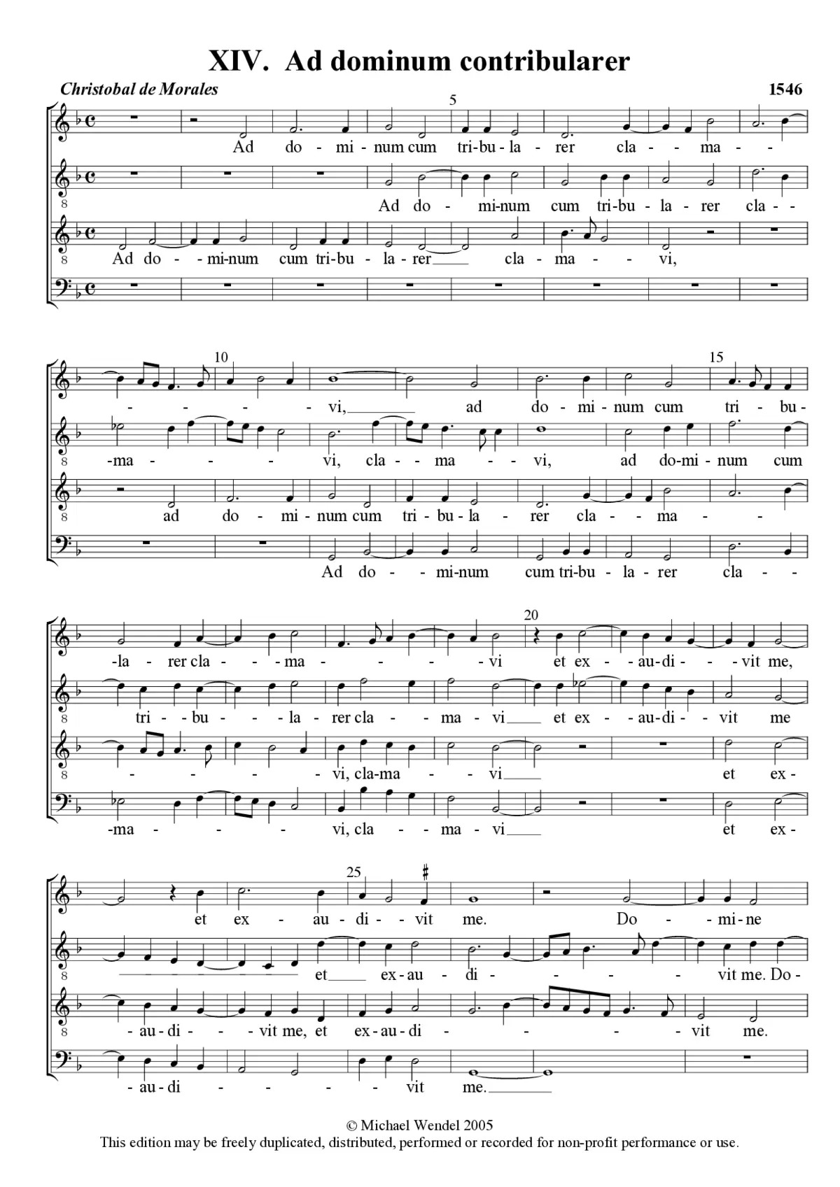 Ad Dominum cum tribularer - Page 1