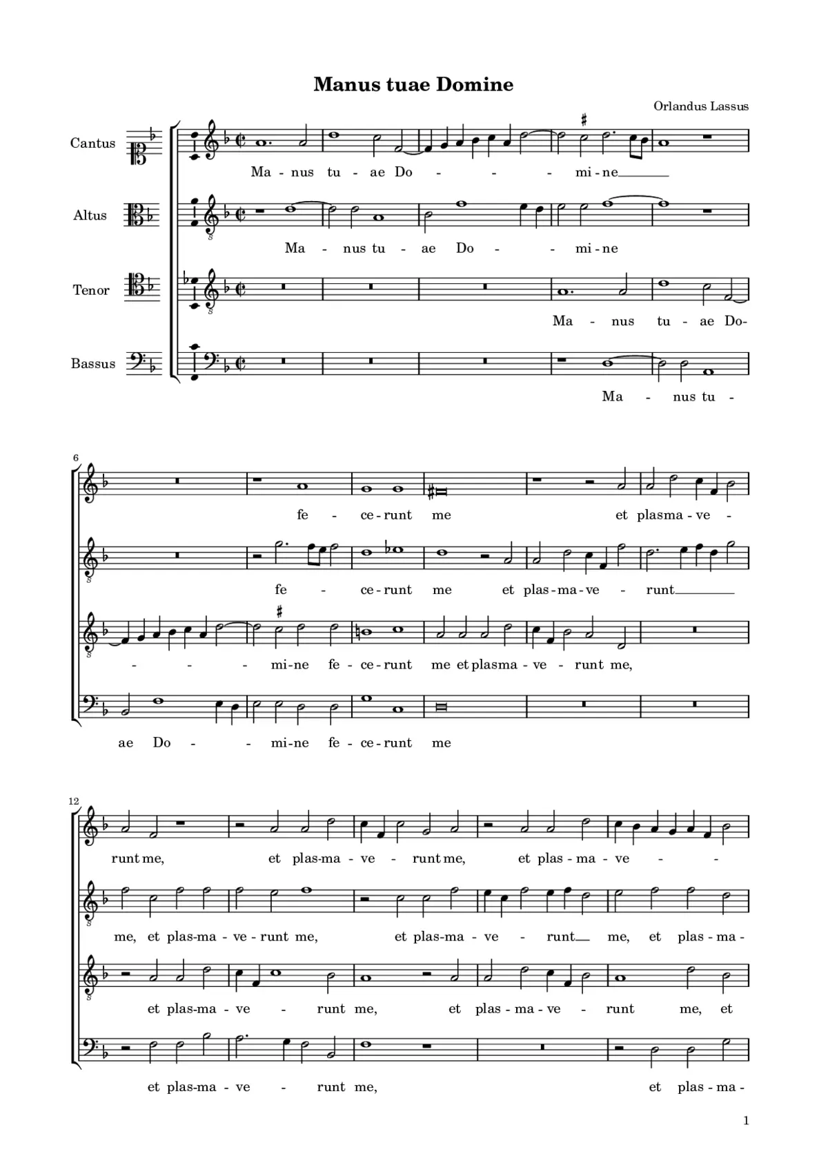 Manus tuae Domine (1565) - Page 1