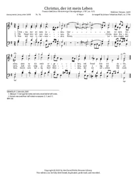 Christus, der ist mein Leben, BWV 282
