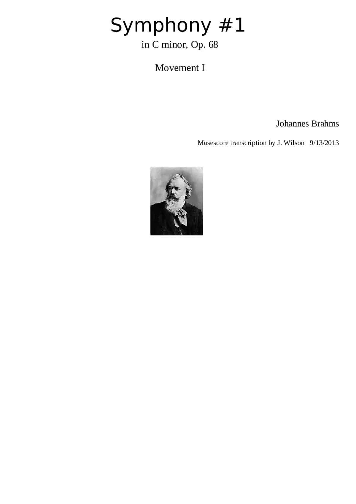 Symphony No.1 Op.68 - Page 1