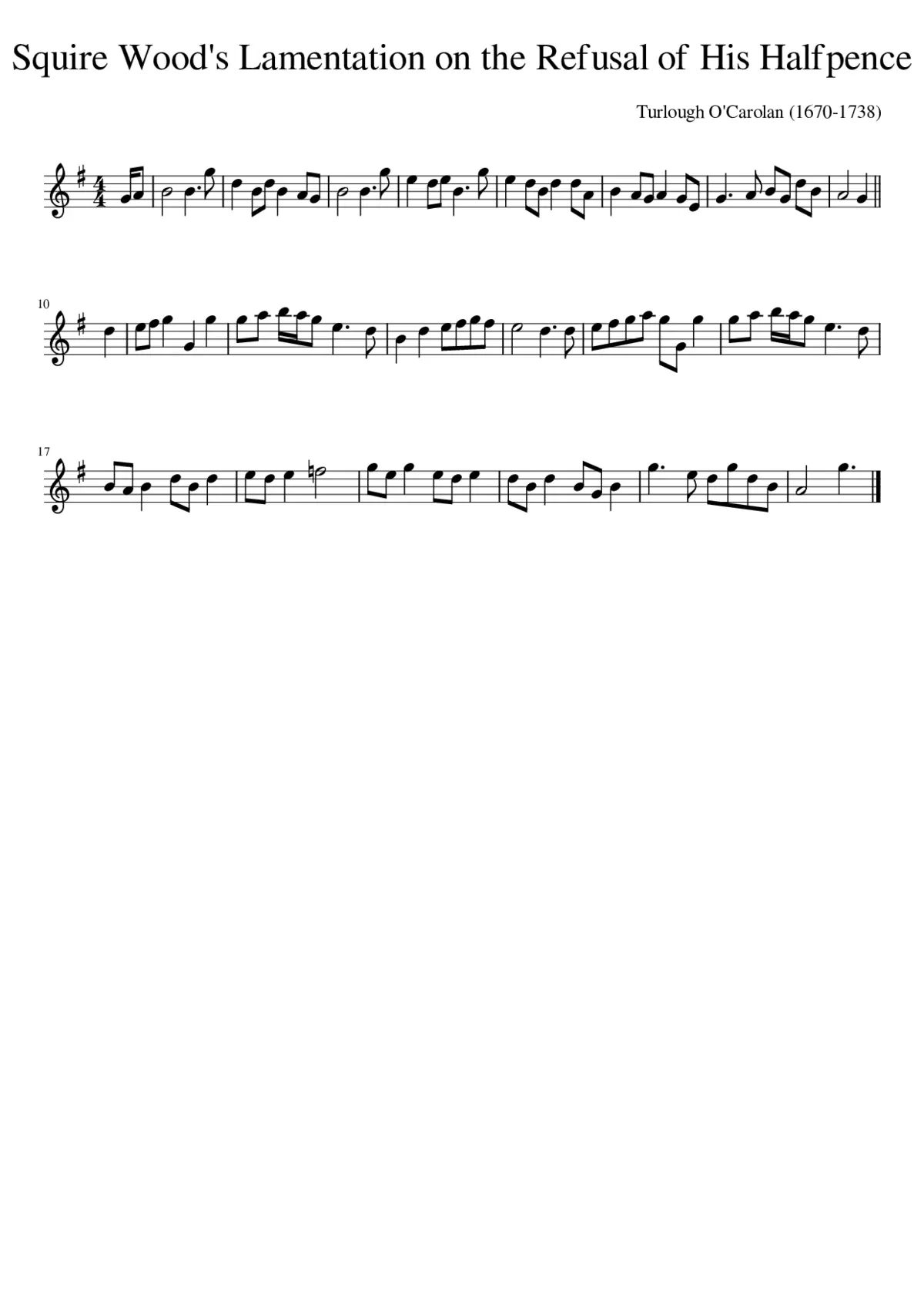 Squire Wood's Lamentation on the Refusal of His Halfpence - Page 1