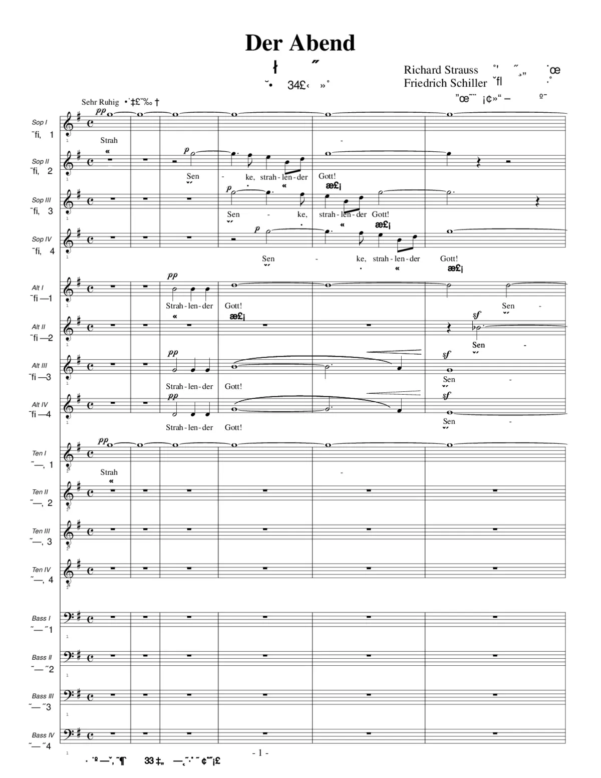 Der Abend, Op. 34, No. 1 - Page 1